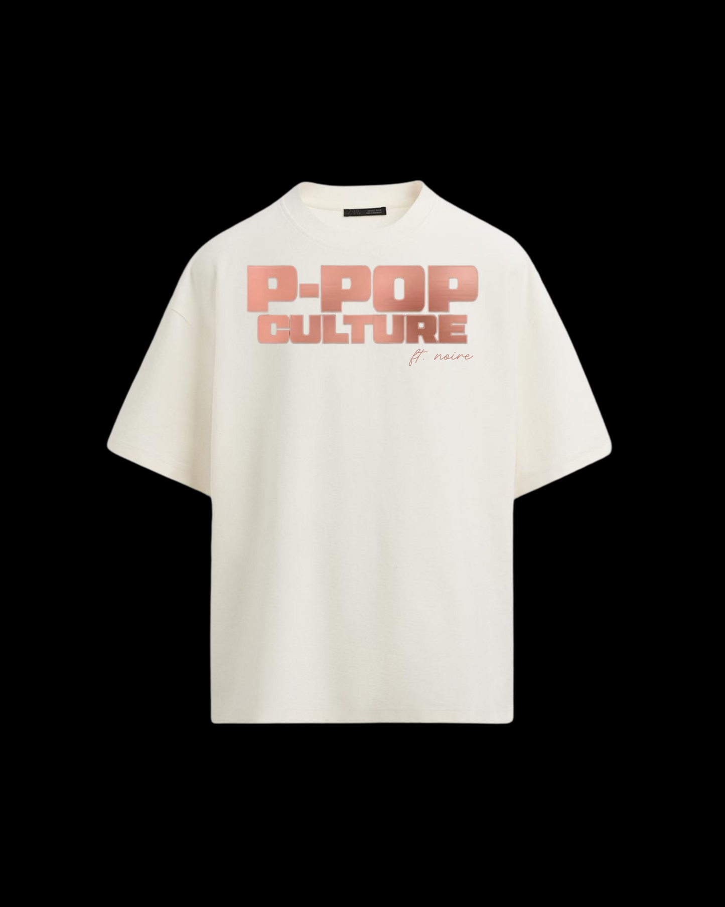 ‘P - Pop Culture’ Ft. Noire Oversized Ribbed Tshirt
