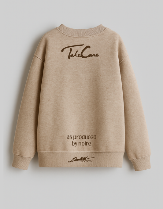 Marl Beige Ribbed Sweatshirt