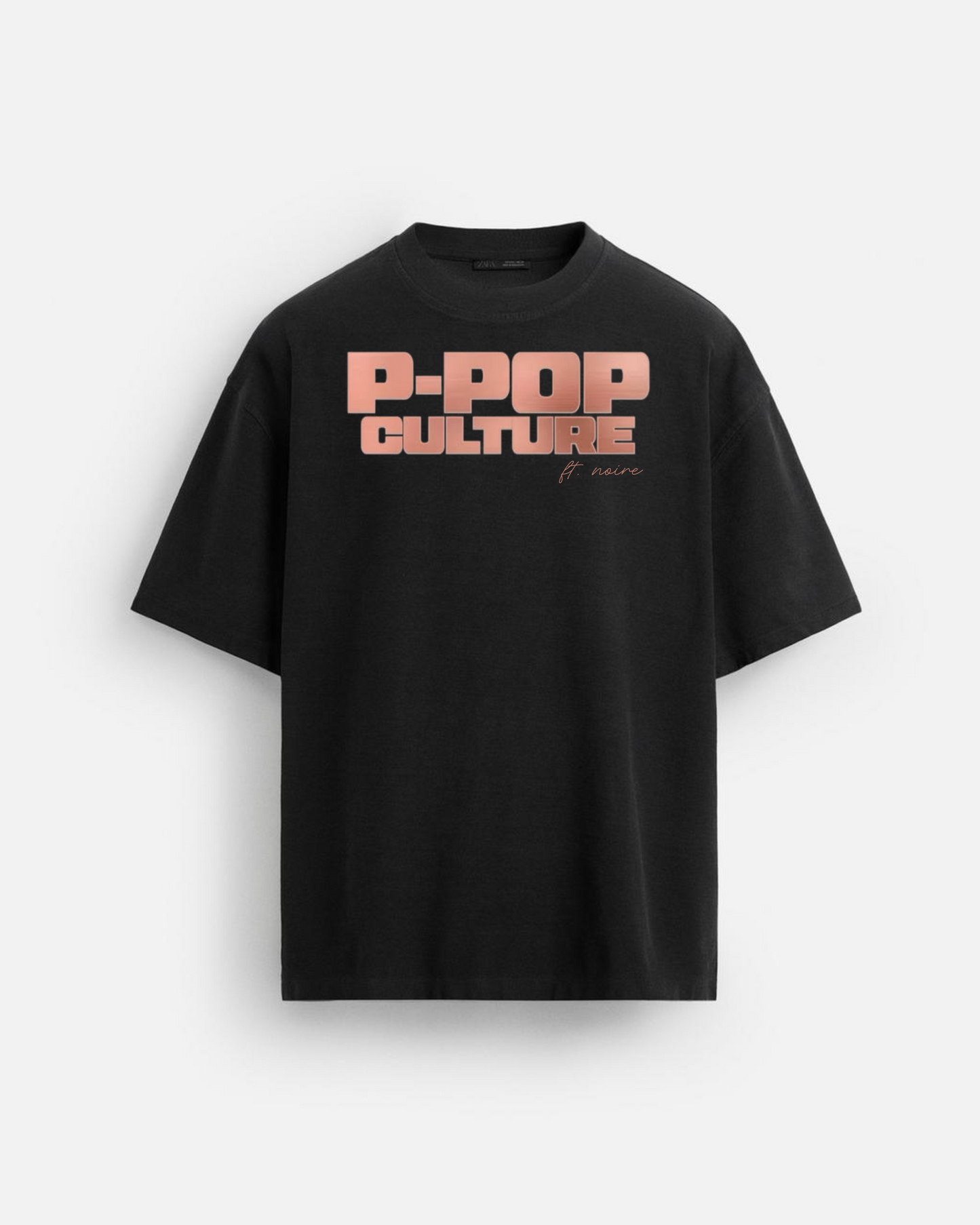 ‘P - Pop Culture’ Ft. Noire Oversized Ribbed Tshirt